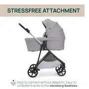 Carucior copii 3 in 1 Chicco Seety, cu scaun auto Kory Plus I-Size, Cloud (Gri), 0luni+ CHC8709756+8709856+8714645-8