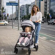 Carucior copii 3 in 1 Chicco Seety, cu scaun auto Kory Plus I-Size, Cloud (Gri), 0luni+ CHC8709756+8709856+8714645-8