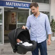 Carucior copii 3 in 1 Chicco Seety, cu scaun auto Kory Plus I-Size, Cloud (Gri), 0luni+ CHC8709756+8709856+8714645-8