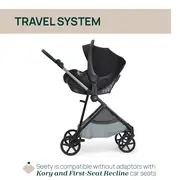 Carucior copii 3 in 1 Chicco Seety, cu scaun auto Kory Plus I-Size, Cloud (Gri), 0luni+ CHC8709756+8709856+8714645-8