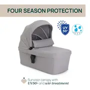 Carucior copii 3 in 1 Chicco Seety, cu scaun auto Kory Plus I-Size, Cloud (Gri), 0luni+ CHC8709756+8709856+8714645-8