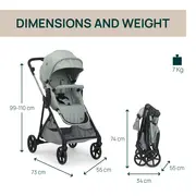 Carucior copii 3 in 1 Chicco Seety, cu scaun auto Kory Plus I-Size, Sage (Verde), 0luni+ CHC8709776+8709876+8714645-8