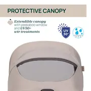 Carucior copii 3 in 1 Chicco Seety, cu scaun auto Kory Plus I-Size, Sandshell (Bej), 0luni+ CHC8709743+8709843+8714645-8