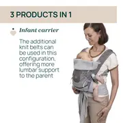 Marsupiu ergonomic multifunctional Chicco Airy Hip Fit 3 in 1, Pebble (Gri), 0 luni+ CHC8718812-8