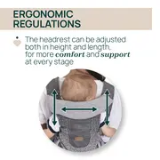 Marsupiu ergonomic multifunctional Chicco Airy Hip Fit 3 in 1, Pebble (Gri), 0 luni+ CHC8718812-8