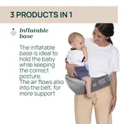 Marsupiu ergonomic multifunctional Chicco Airy Hip Fit 3 in 1, Pebble (Gri), 0 luni+ CHC8718812-8