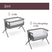 Patut pentru copii co-sleeping Chicco Next2Me Armonia, Steel (Gri deschis), 0luni+ CHC8714205-8