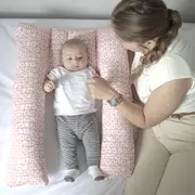 Perna 3 in 1 : babynest, pentru gravide si pentru alaptare in forma de U BabyJem (Culoare: Roz) JEMbj_7453