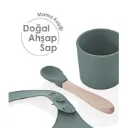 Set diversificare 4 piese din silicon BabyJem: bavetica, farfurie, lingurita si pahar (Culoare: Roz) JEMbj_7282