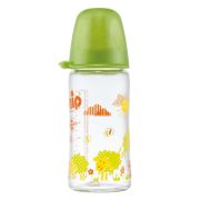 Biberon sticla cu gat larg, 240 ml, tetina silicon pt lapte, nr 1, nip 35063