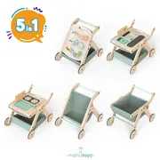 Antepremergator model BBQ din lemn 5 in 1 MamaToyz cu masuta de activitati JEMMtyz_tch