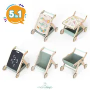 Antepremergator model CITY din lemn 5 in 1 MamaToyz cu masuta de activitati JEMMtyz_tcit