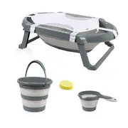 Set cadita pliabila de baie Babyjem, 5 piese, antracit JEMbj_5965