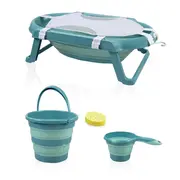 Set cadita pliabila de baie Babyjem, 5 piese, turcoaz JEMbj_5964