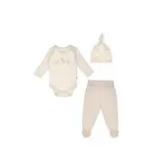 Set 3 piese nou nascut, Lamb, BabyCosy, 100%bumbac organic (Marime: 3-6 Luni) JEMBC-CSY8188-3