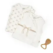 Set 2 vestute pentru bebelusi, stone, BabyCosy Organic Wear (Marime: 3-6 Luni) JEMBC-CSY8159-3