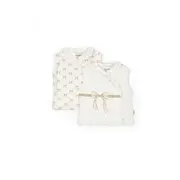 Set 2 vestute pentru bebelusi, stone, BabyCosy Organic Wear (Marime: 6-9 luni) JEMBC-CSY8159-6