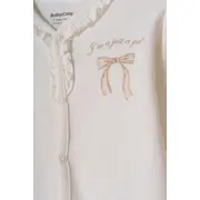 Set bluză și pantalon, Bow, BabyCosy, 100%bumbac organic, Stone (Marime: 12-18 Luni) JEMBC-CSY8157-12