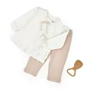 Set bluză și pantalonași, Bow, BabyCosy, 100%bumbac organic (Marime: 12-18 Luni) JEMBC-CSY8155-12
