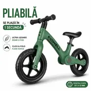 Bicicleta Fara Pedale Pliabila Kidwell Flex Green, Ultra Usoara 2.9 Kg, 2+ Ani Pjbrobifle03a1