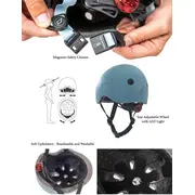 Casca De Protectie Pentru Copii Cu Finisaj Mat, Sistem De Reglare Magnetic, Include Lumina De Siguranta Led Si Captuseala Moale Din Fleece Pentru Protectie Suplimentara, S-m, 51-55 Cm, 3 Ani+,  Wildbe Pjb00083