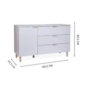 Comoda Childhome Clay 137x77x98 cm cu masa de infasat