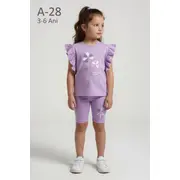 Compleu lila din doua piese cu colantei, comix bm26y107-1