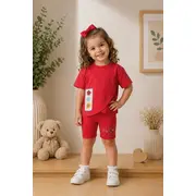 Compleu pentru fetite, rosu, comix bk26y106-1