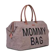 Geanta de bebe Childhome Mommy Bag Signature Teddy Soft Brown