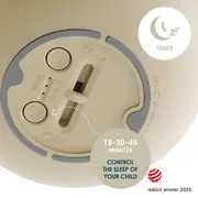 Lampa de veghe Nosiboo Zigg antrenor de somn pentru copii cu lumina rosie si temporizator Beige