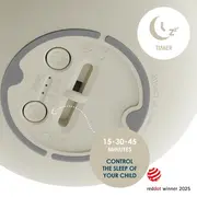 Lampa de veghe Nosiboo Zigg antrenor de somn pentru copii cu lumina rosie si temporizator Grey