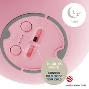 Lampa de veghe Nosiboo Zigg antrenor de somn pentru copii cu lumina rosie si temporizator Pink
