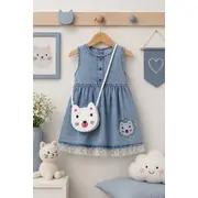 Rochita denim cu gentuta oryeda b2814-1