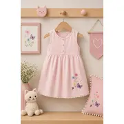 Rochita roz oryeda cu broderie delicata bya2808-1