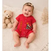 Salopeta de vara pentru bebelusi, corai, holiday bp3