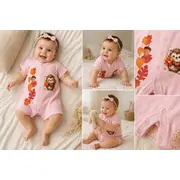 Salopeta de vara pentru bebelusi, roz, aricel bp5