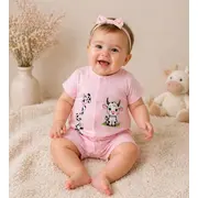 Salopeta de vara pentru bebelusi, roz, milky bp2