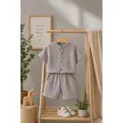 Set pentru baieti minaminokids, gri deschis bagri26209-1