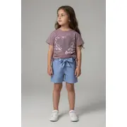 Set pentru fetite minaminokids cu pantaloni scurti denim bm26203-1