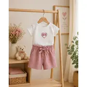 Set pentru fetite pampalkids cu pantaloni scurti bm6396-1