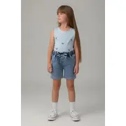Set pentru fetite pampalkids cu pantaloni scurti denim, fluturasi bm6402-1