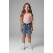 Set pentru fetite pampalkids cu pantaloni scurti denim bp6402-1