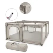 Tarc Pliabil Copii Kidwell Fanko 130x130 Cm Beige, Pentru Apartament, Spatiu Optimizat, Sigur, 0,  6 Ani Pjbkomofan02a1