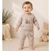 Trening pentru bebelusi din bumbac, bej, teddy bnb01-2