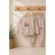 Trening pentru bebelusi din bumbac, bej, teddy bnb01-2