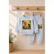 Trening pentru bebelusi din bumbac, gri, cute pets bnb01-1