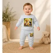 Trening pentru bebelusi din bumbac, gri, cute pets bnb01-1