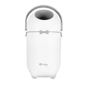 Cos pentru scutece, Lionelo, Capacitate 10 l, Sistem etans impotriva mirosurilor, Compatibil cu saci universali, Operare cu o mana, Alb BYNLOC-PUREBIN_WHITE