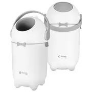 Cos pentru scutece, Lionelo, Capacitate 10 l, Sistem etans impotriva mirosurilor, Compatibil cu saci universali, Operare cu o mana, Alb BYNLOC-PUREBIN_WHITE