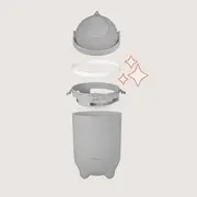 Cos pentru scutece, Lionelo, Capacitate 10 l, Sistem etans impotriva mirosurilor, Compatibil cu saci universali, Operare cu o mana, Gri BYNLOC-PUREBIN_GREY